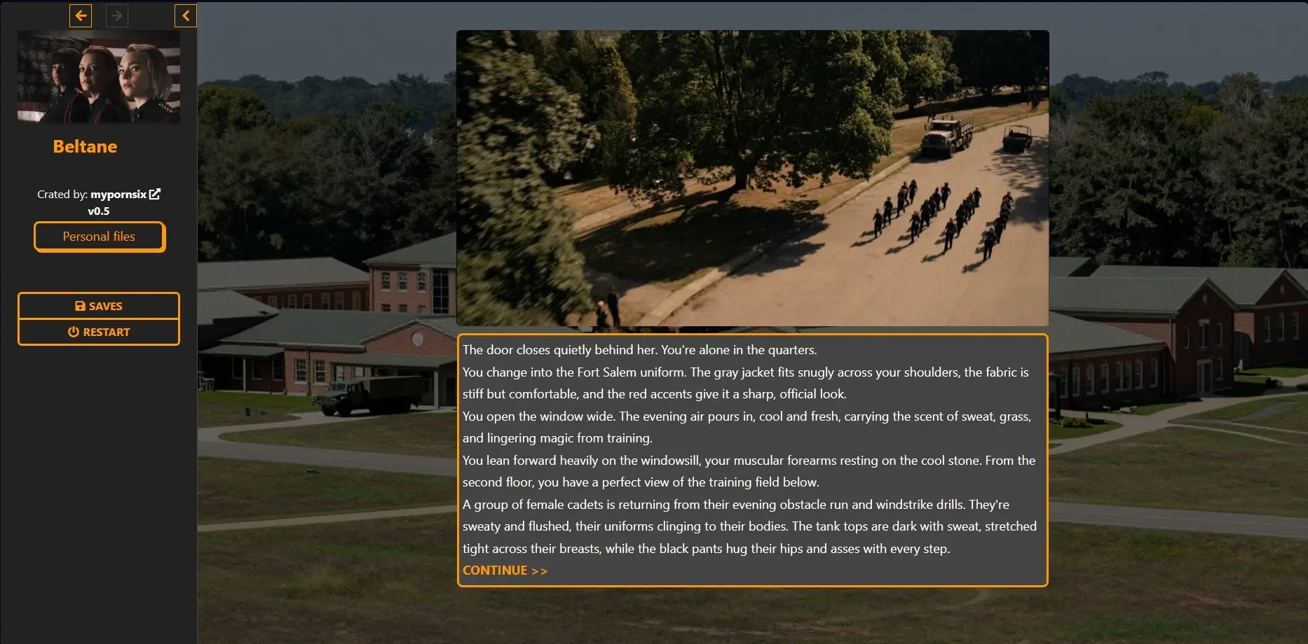 Beltane gameplay screenshot 1 (HTML adult game) by mypornsix – free download