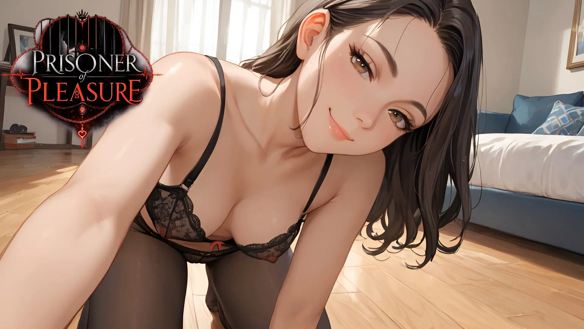 Prisoner of Pleasure cover Chapter 2 - 2.0 – Ren'Py adult game by Vel'Vet Bunny free download