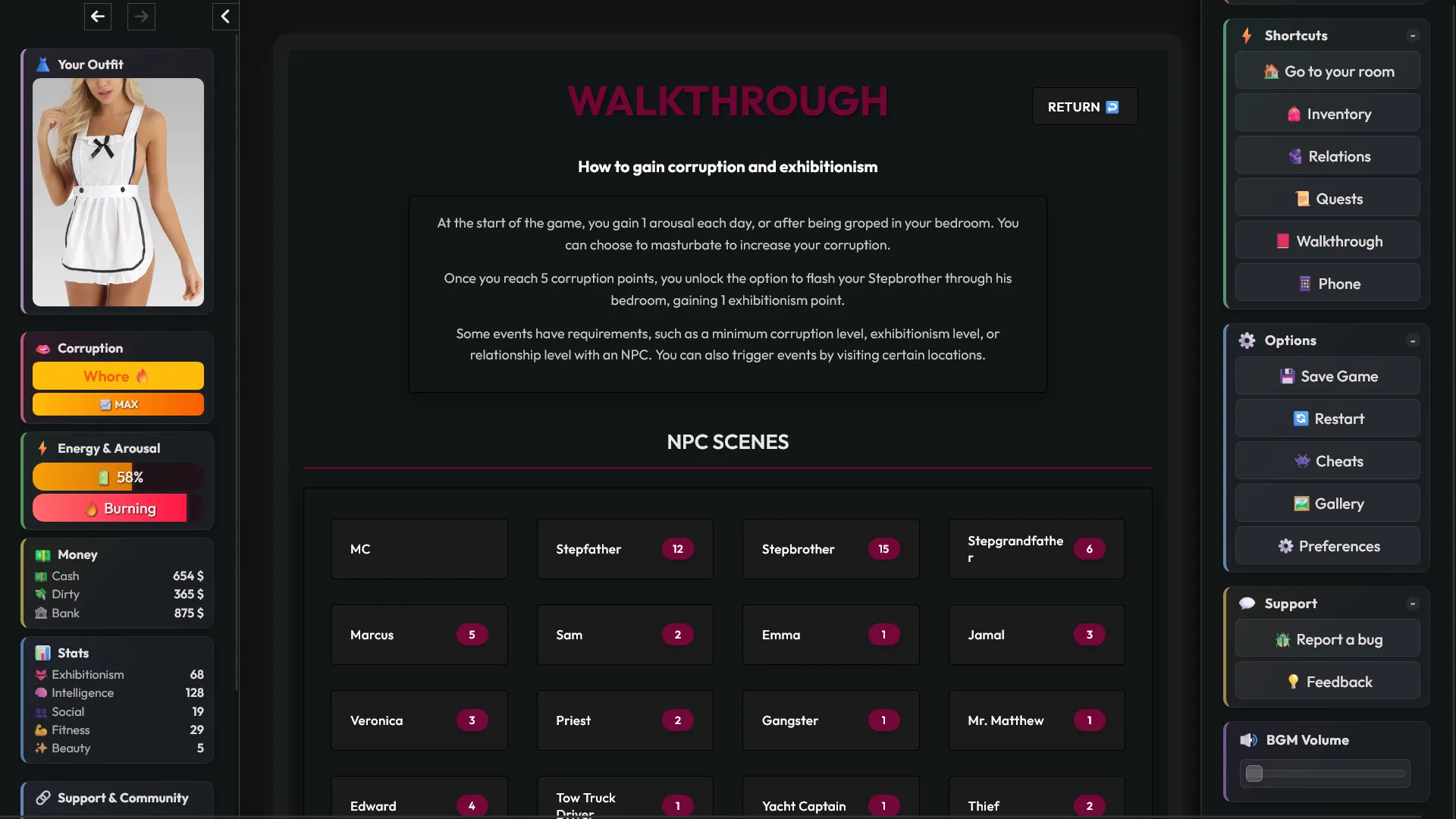 Road to Success gameplay screenshot 1 (HTML adult game) by astK – free download