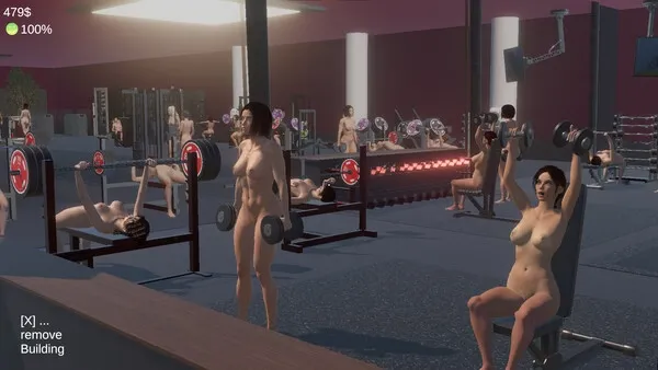 Hot Girls Gym – Nudist Gym Manager gameplay screenshot 11 (Unity adult game) by NX-Fusion Games – free download