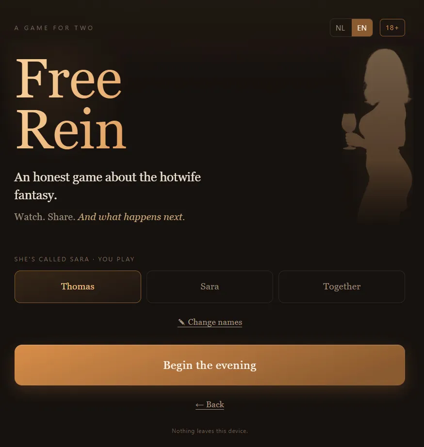 Free Rein gameplay screenshot 1 (HTML adult game) by Sean Jeh – free download