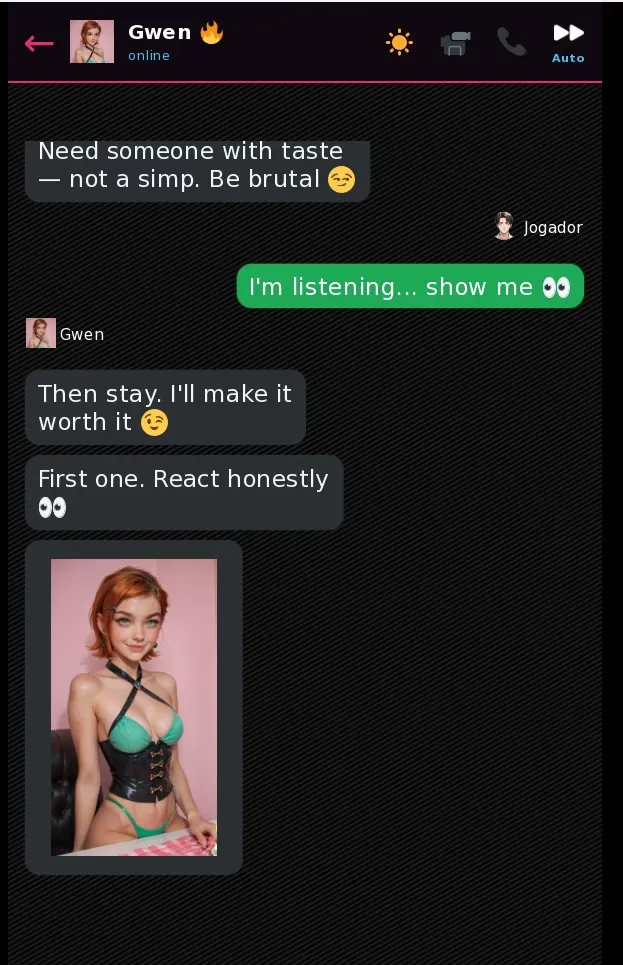 Gwen DM Chat Sim gameplay screenshot 8 (Ren'Py adult game) by RAWAIObsessions – free download