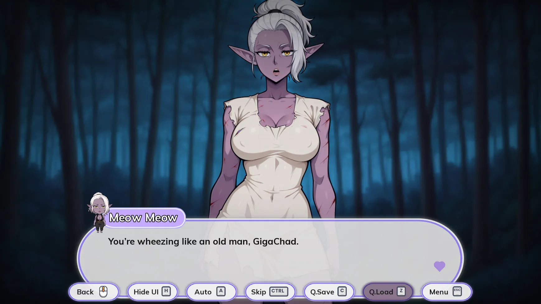 A Night With: Dark-Elf gameplay screenshot 1 (Ren'Py adult game) by Name – free download