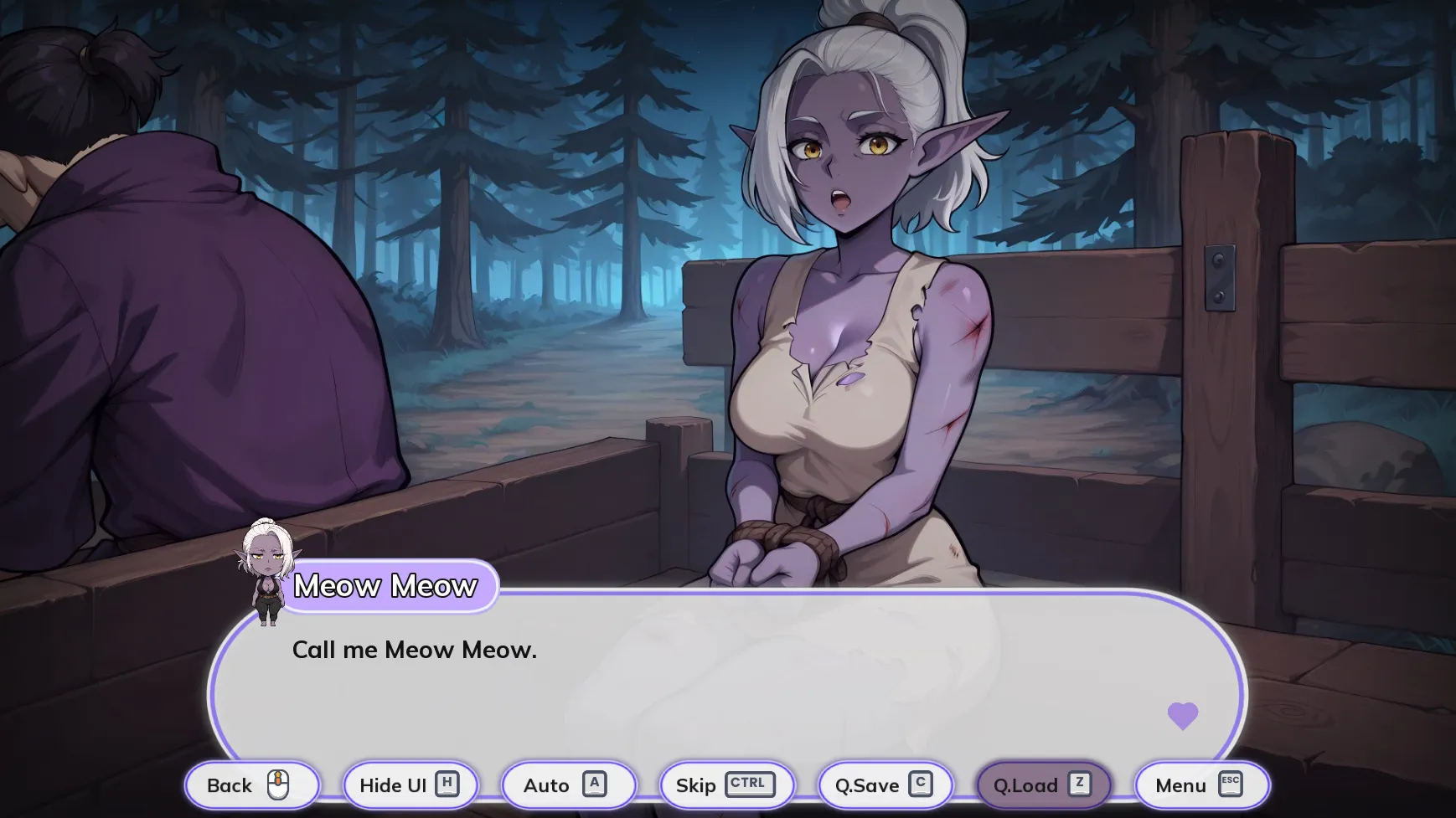 A Night With: Dark-Elf gameplay screenshot 5 (Ren'Py adult game) by Name – free download