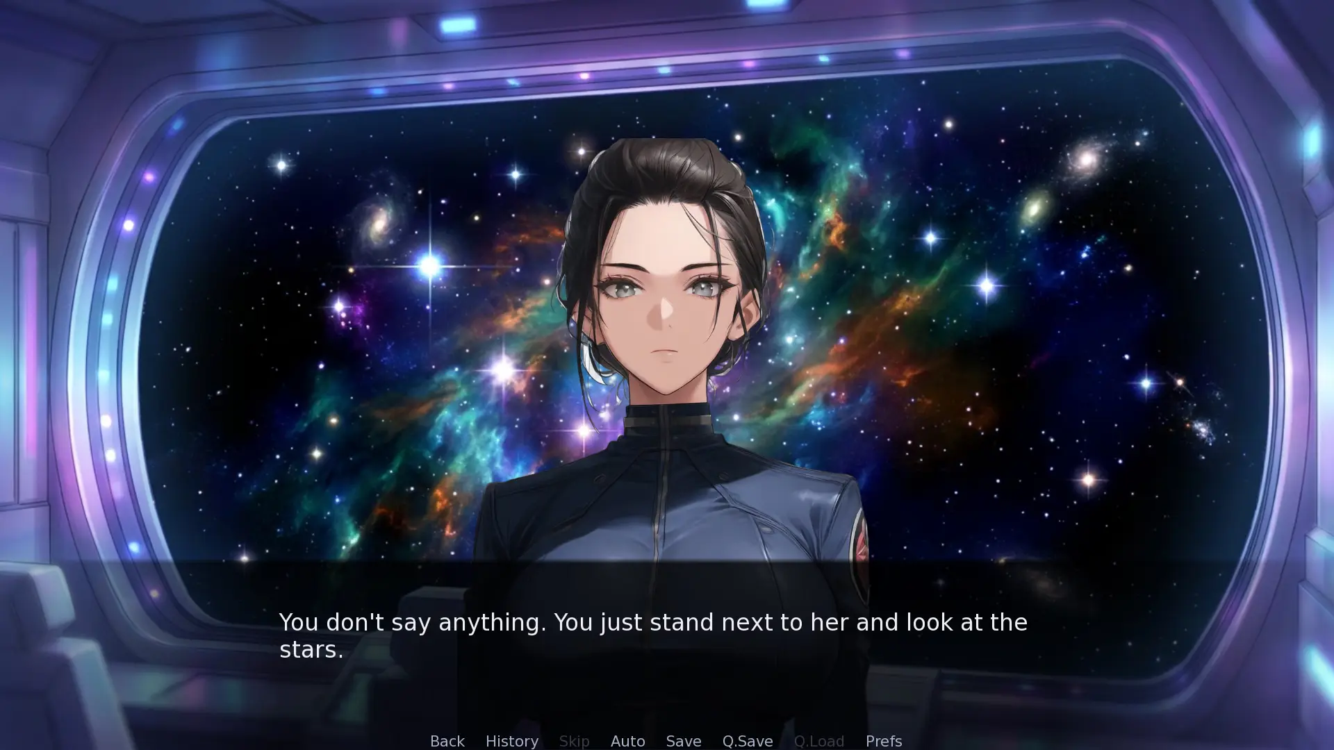 Galaxy Girls: Uncensored gameplay screenshot 1 (Ren'Py adult game) by Void Rabbit Games – free download