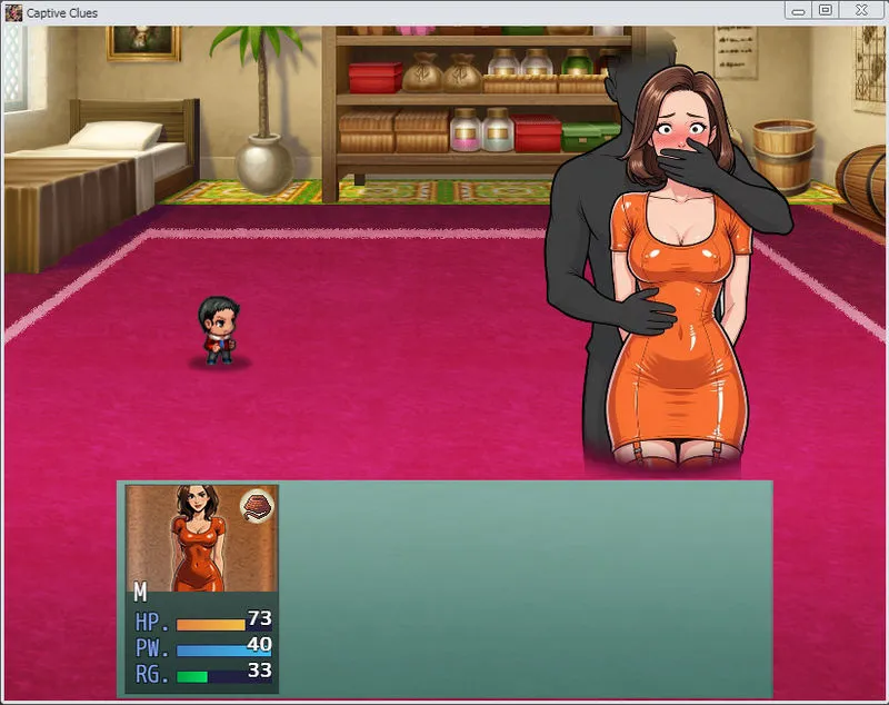 Captive Clues: Kidnapping turns into Temptation! gameplay screenshot 2 (RPGM adult game) by SownsM Deviantart – free download