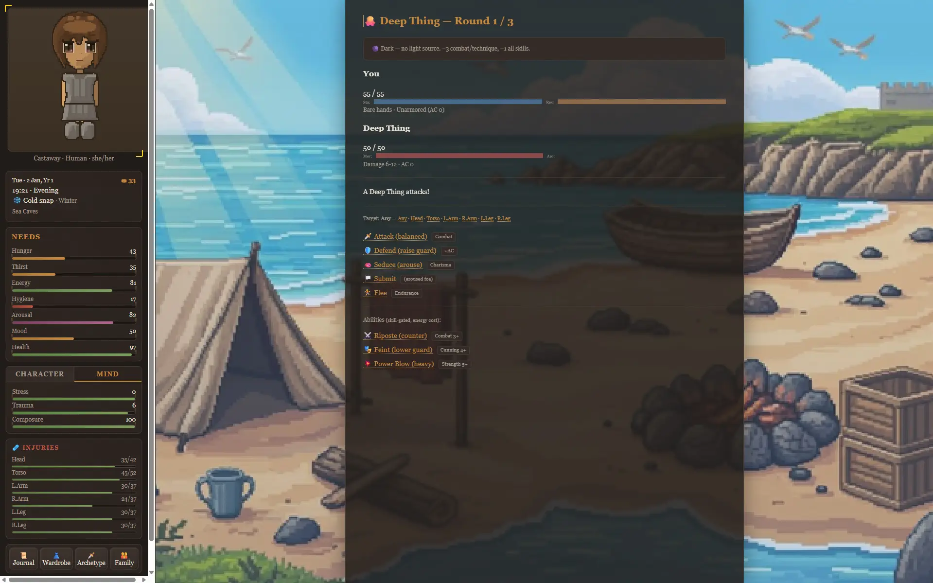 Sovereign Shores gameplay screenshot 1 (HTML adult game) by Peridot – free download