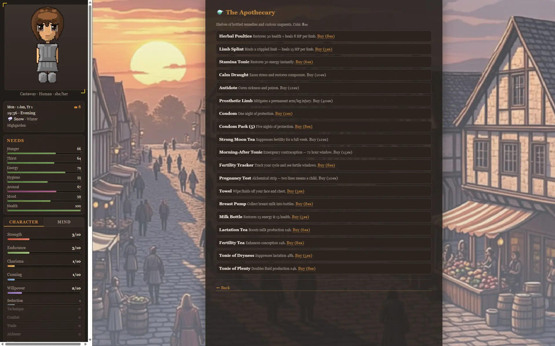 Sovereign Shores gameplay screenshot 2 (HTML adult game) by Peridot – free download