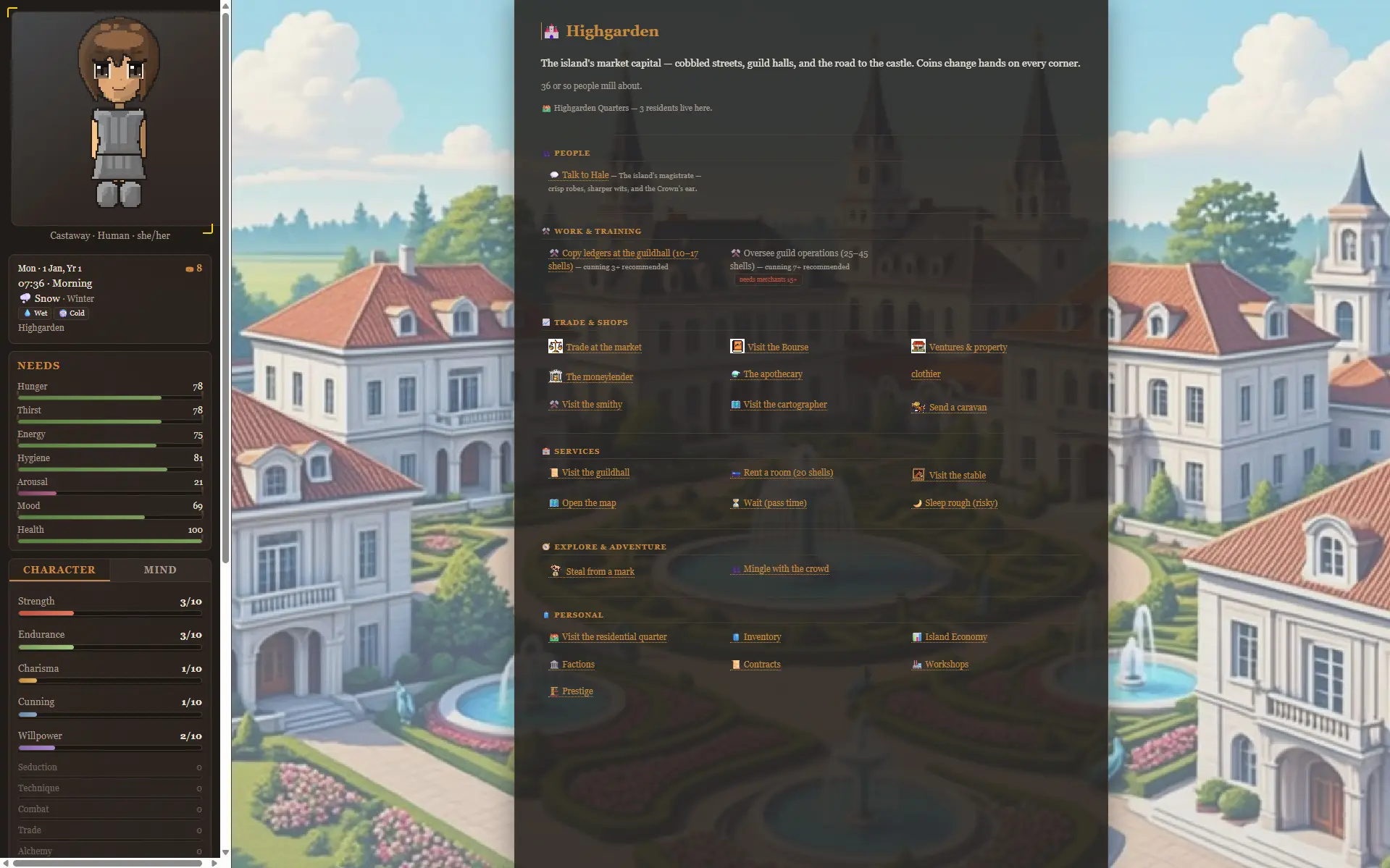 Sovereign Shores gameplay screenshot 6 (HTML adult game) by Peridot – free download