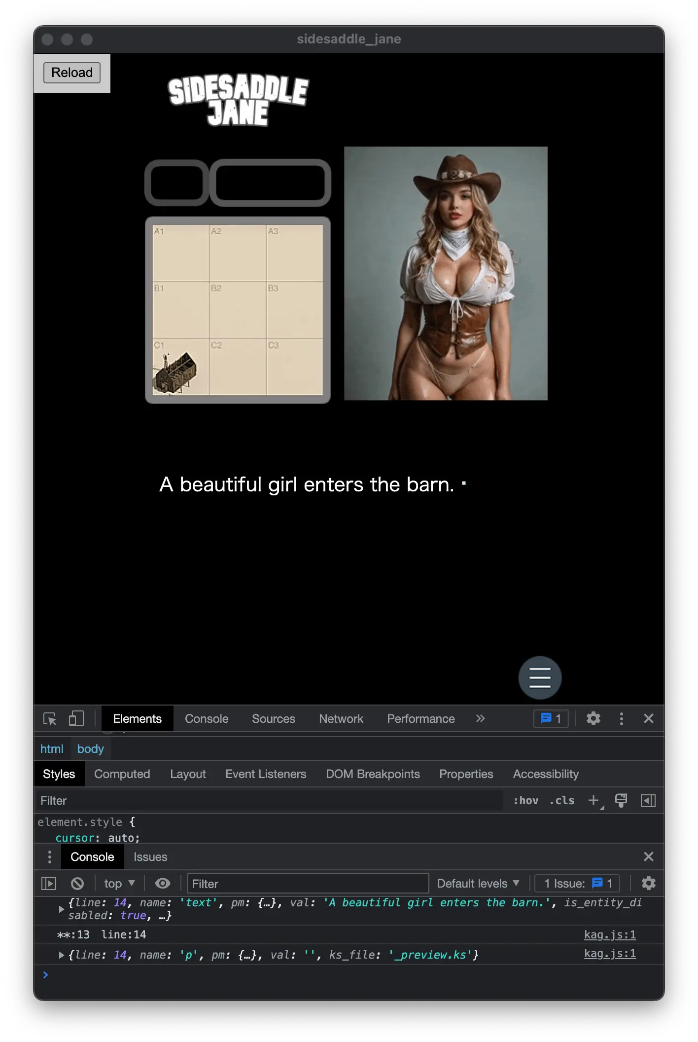 Sidesaddle Jane gameplay screenshot 2 (Others adult game) by jgahn – free download