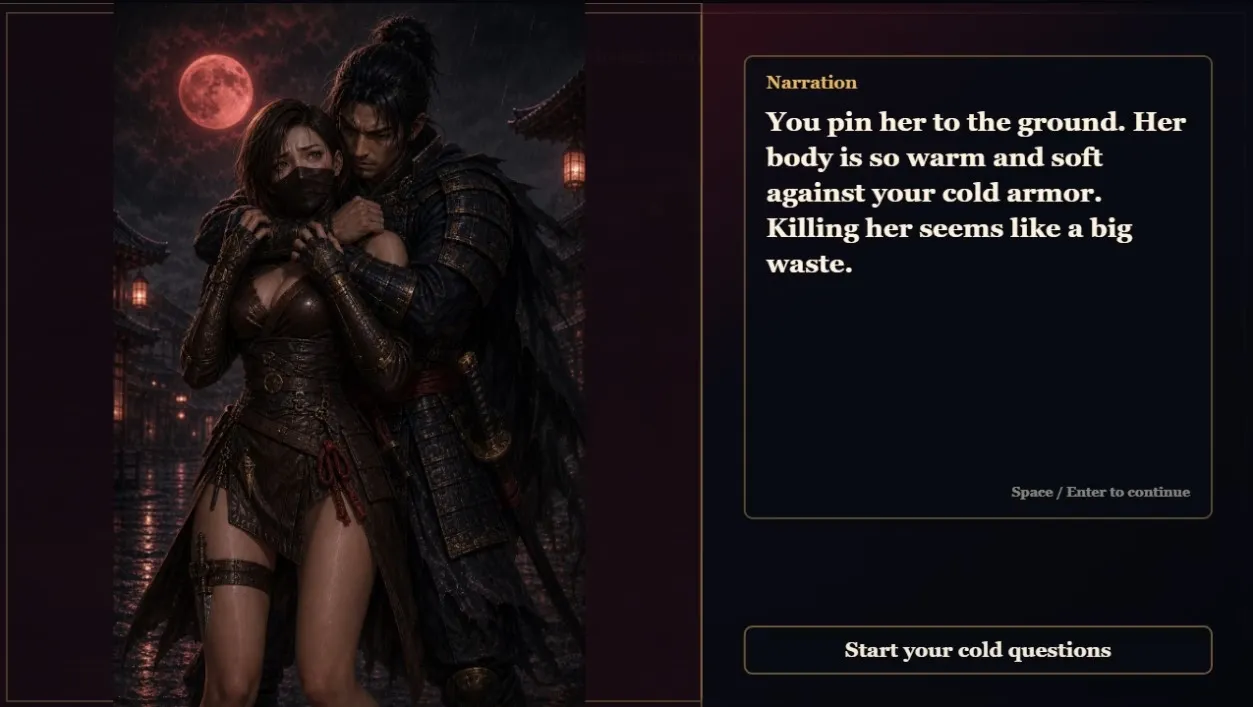 Tears of Higanbana gameplay screenshot 2 (HTML adult game) by backology – free download