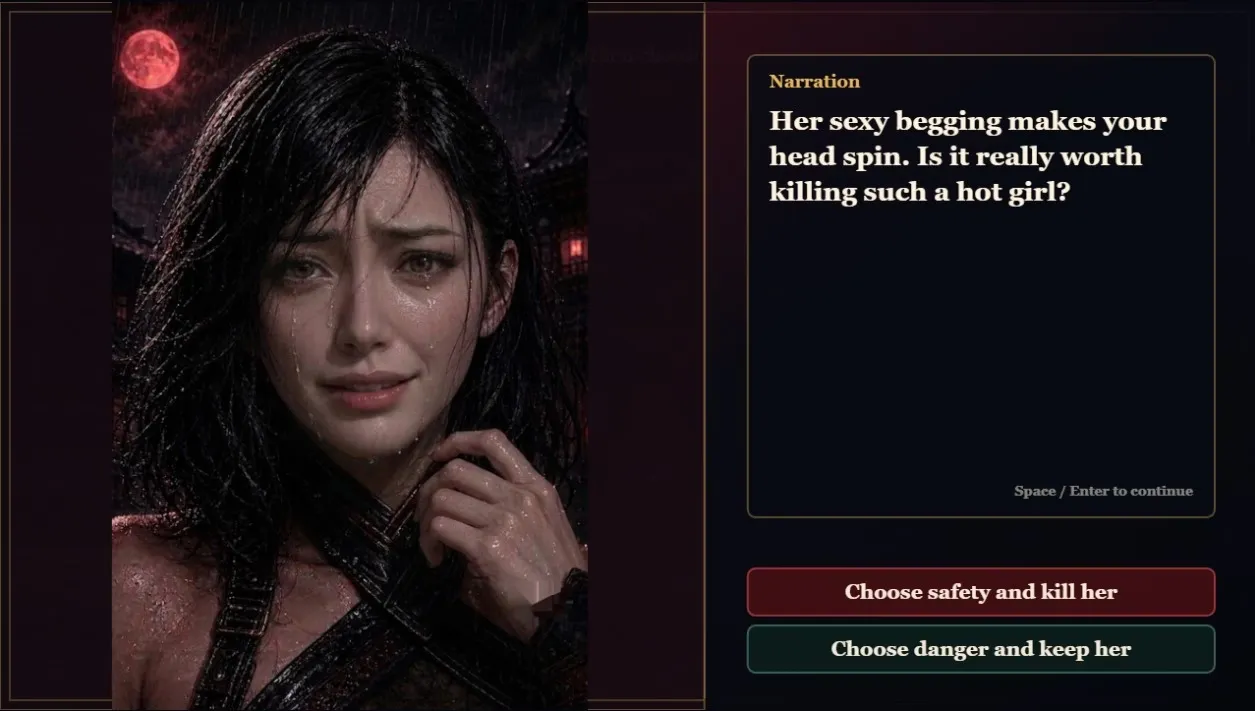 Tears of Higanbana gameplay screenshot 5 (HTML adult game) by backology – free download