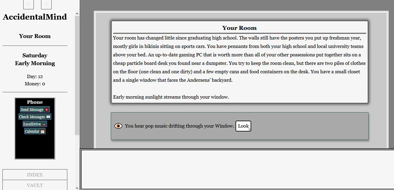 Accidental Mind gameplay screenshot 4 (HTML adult game) by Myscra – free download