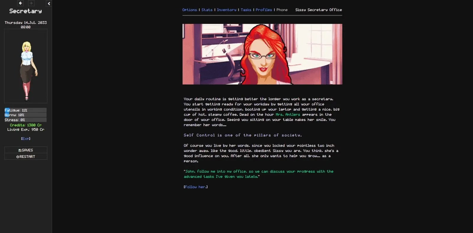 Secretary gameplay screenshot 1 (Others adult game) by Deedee TFGamesite – free download