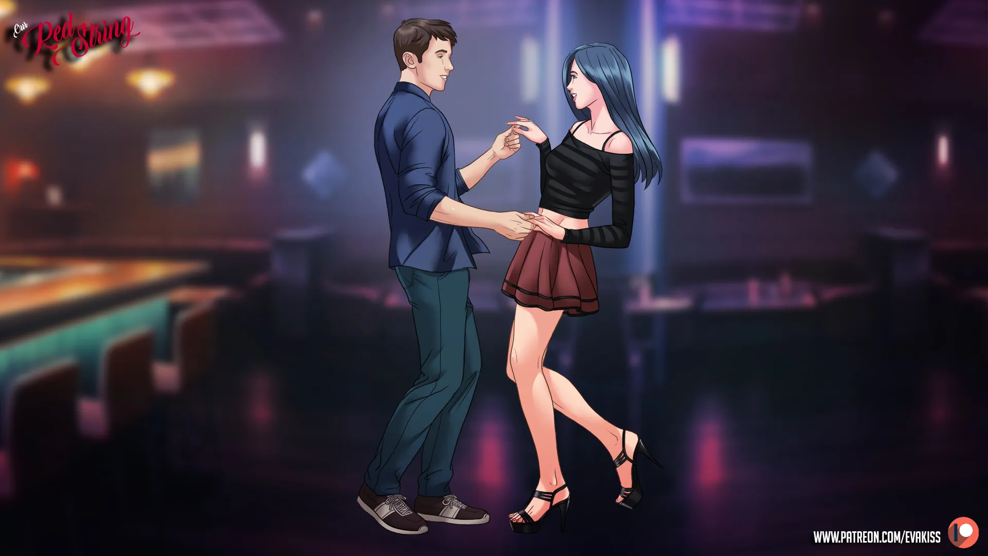 Our Red String gameplay screenshot 1 (Ren'Py adult game) by Eva Kiss – free download