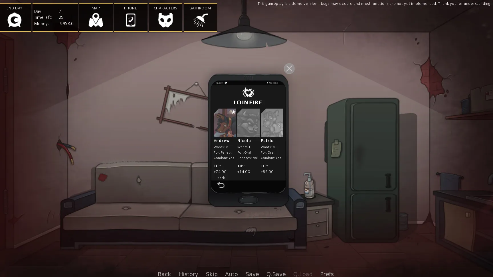Debtors gameplay screenshot 5 (Ren'Py adult game) by Leo Nois – free download