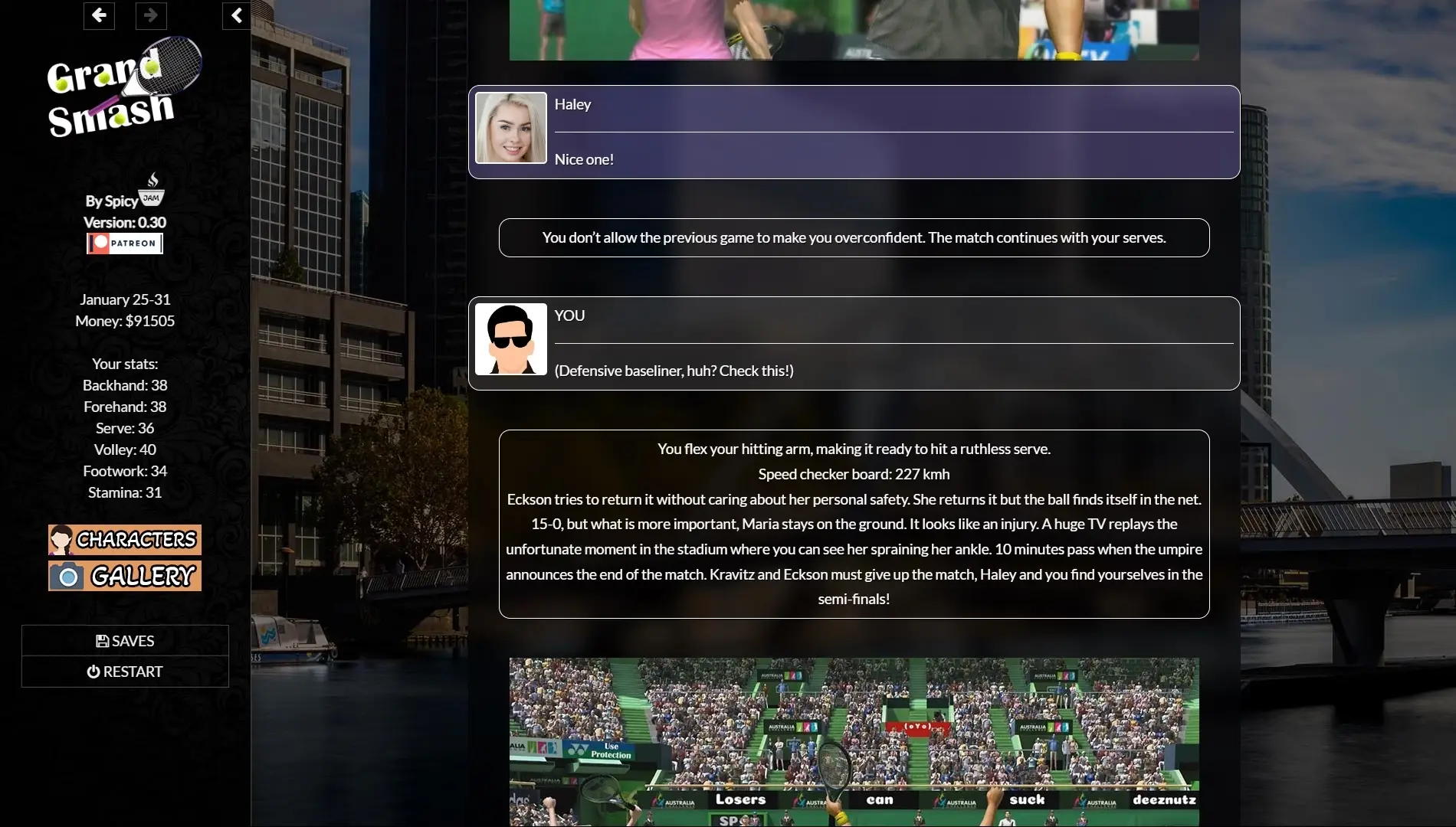 Grand Smash gameplay screenshot 13 (HTML adult game) by SpicyJam – free download
