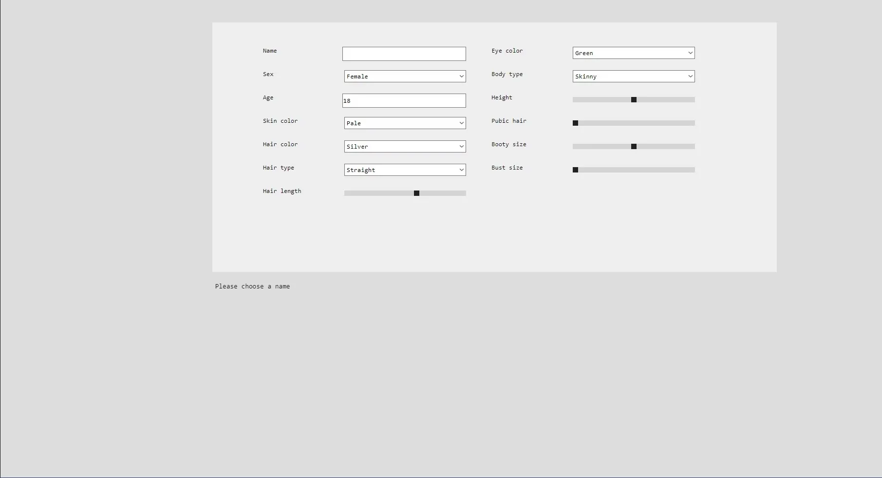 Debasing Grounds gameplay screenshot 1 (HTML adult game) by Rax Lorax – free download
