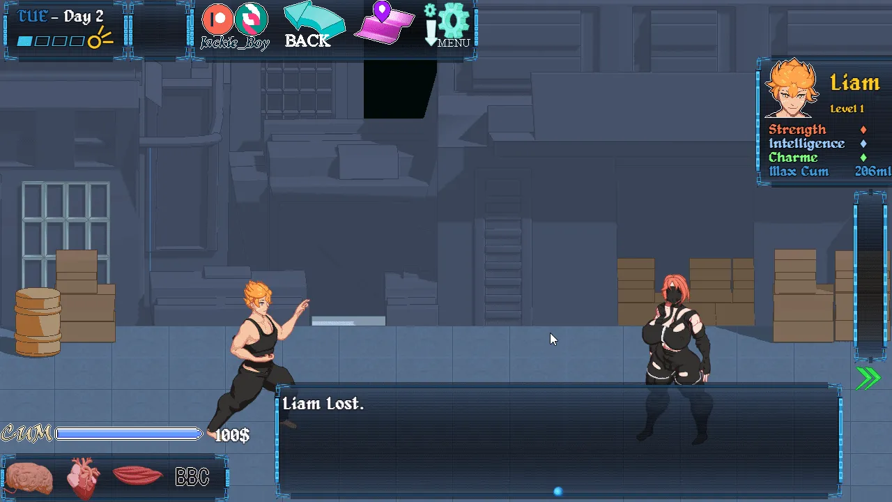 Cyberpunk 2069 gameplay screenshot 7 (RPGM adult game) by Jackie Boy – free download