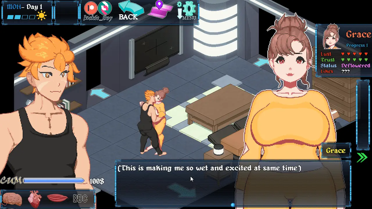 Cyberpunk 2069 gameplay screenshot 1 (RPGM adult game) by Jackie Boy – free download