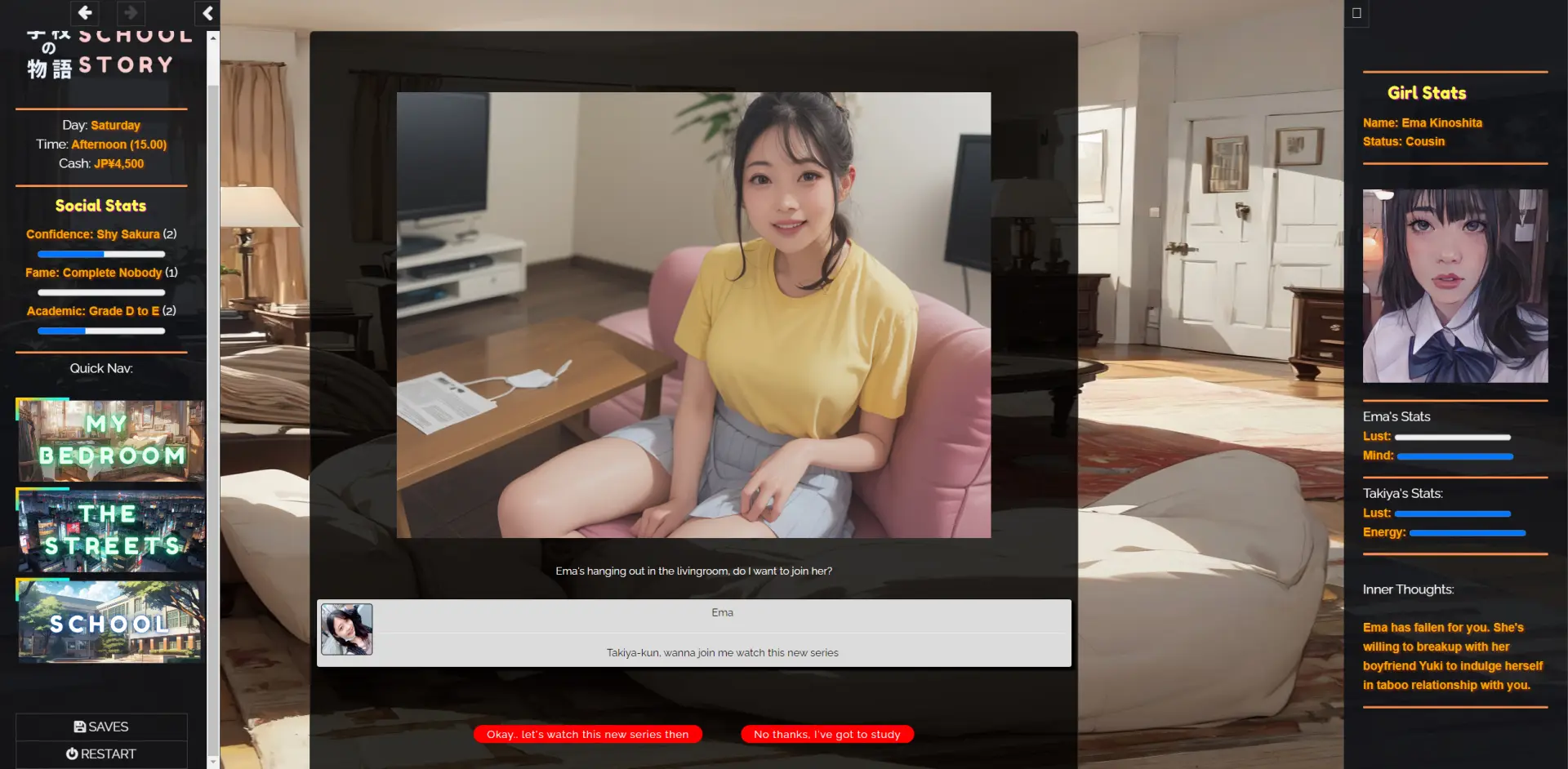 Gakko No Monogatari – School Story gameplay screenshot 20 (HTML adult game) by CorpoLife_dev – free download