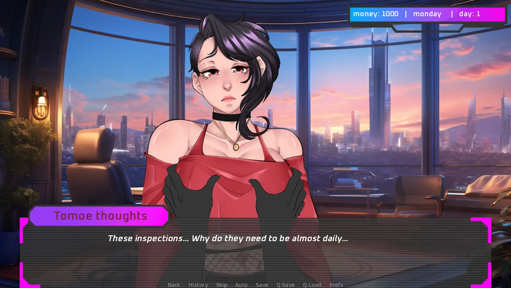 FLX – Downfall of I-Dolls gameplay screenshot 1 (Ren'Py adult game) by Studio Dystopia – free download