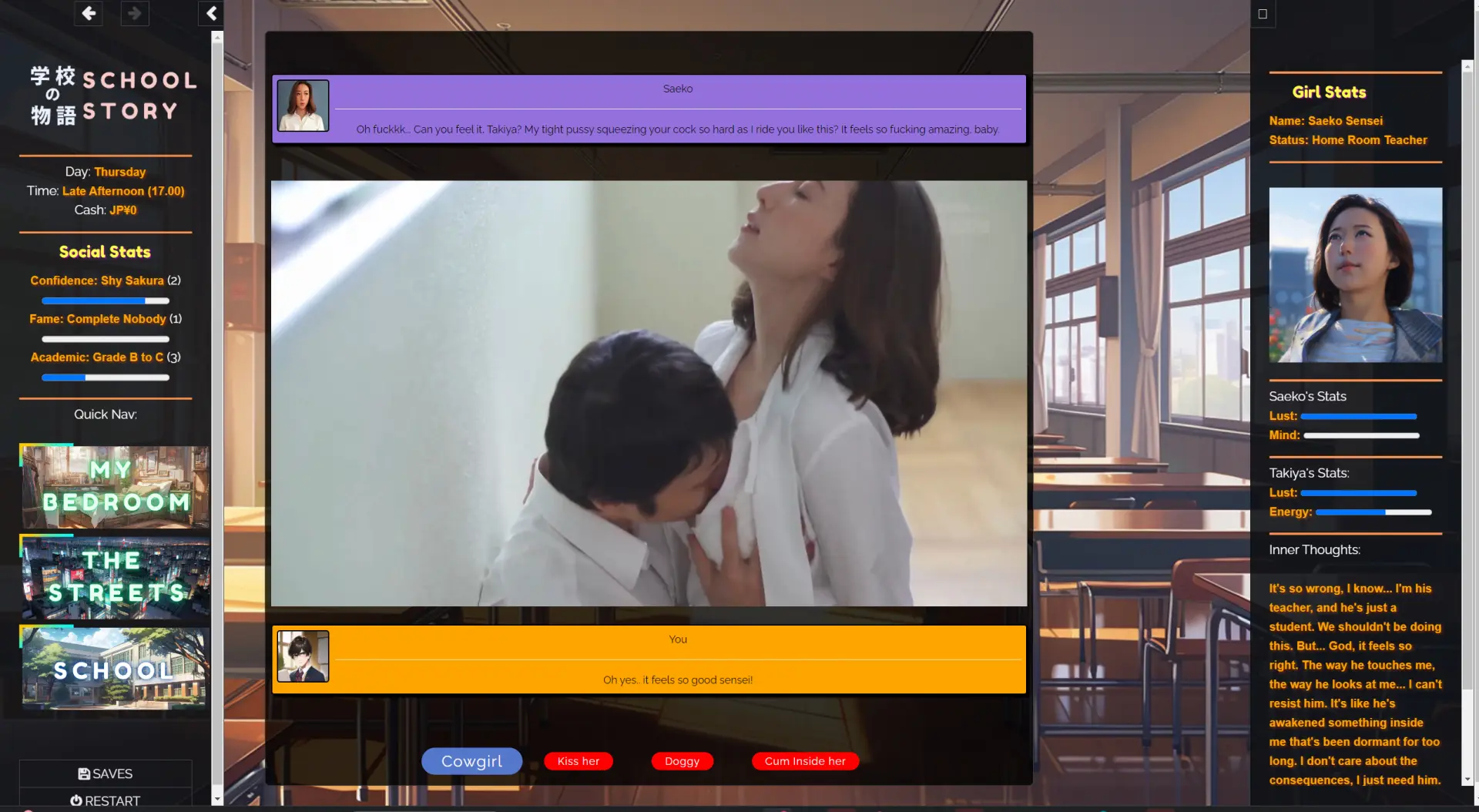 Gakko No Monogatari – School Story gameplay screenshot 18 (HTML adult game) by CorpoLife_dev – free download