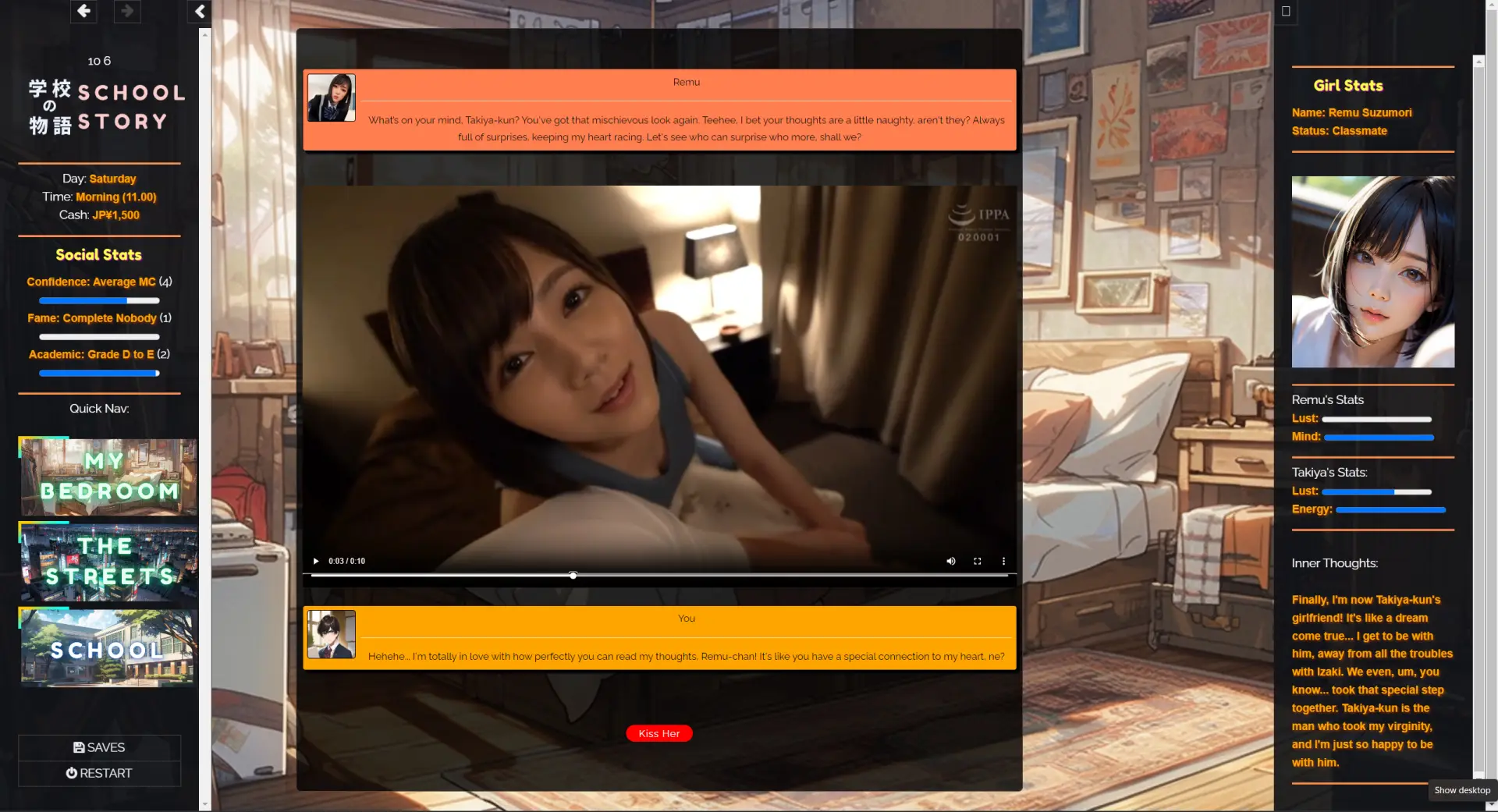 Gakko No Monogatari – School Story gameplay screenshot 14 (HTML adult game) by CorpoLife_dev – free download