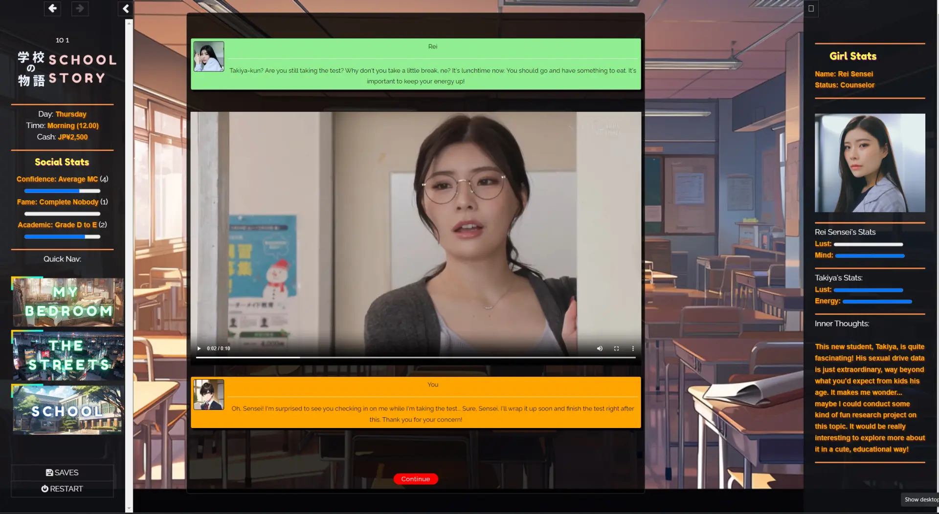 Gakko No Monogatari – School Story gameplay screenshot 7 (HTML adult game) by CorpoLife_dev – free download