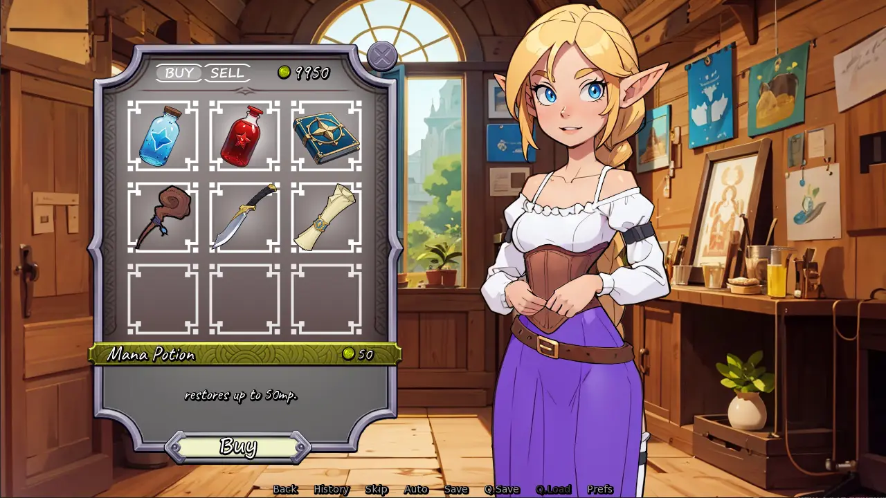 NPC Tales: The Shopkeeper gameplay screenshot 2 (Ren'Py adult game) by D.mon Games – free download
