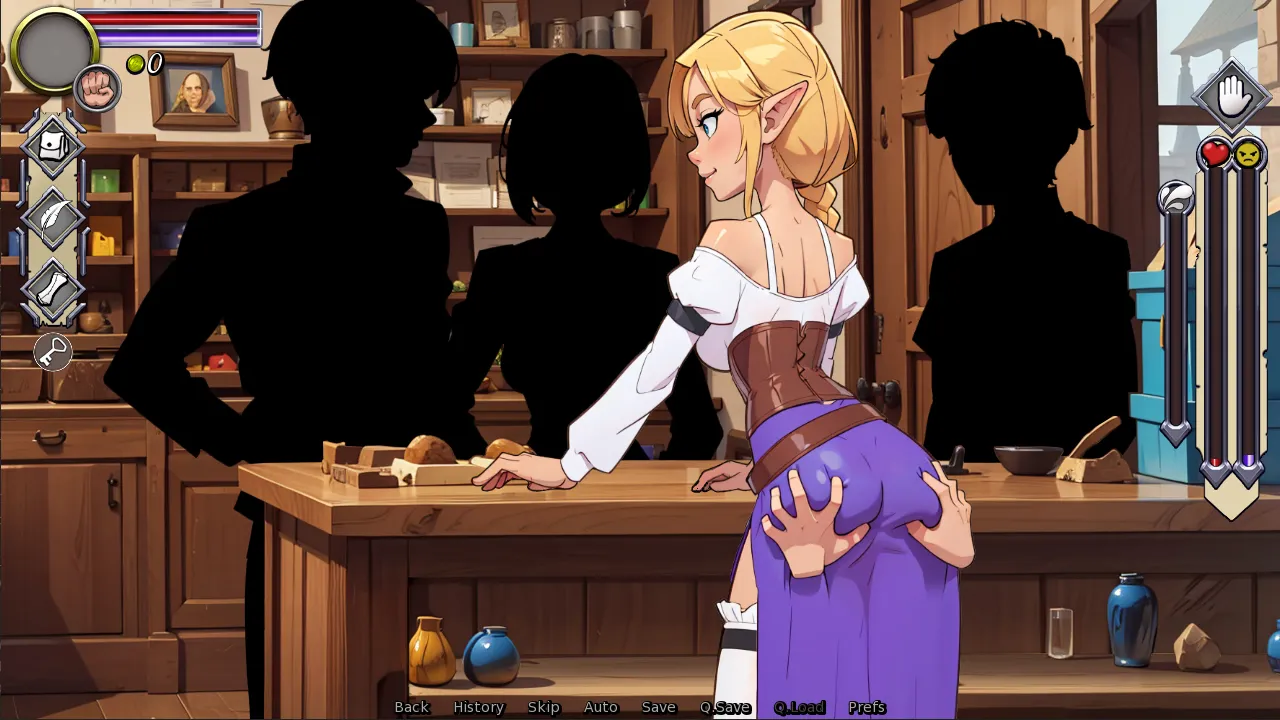 NPC Tales: The Shopkeeper gameplay screenshot 1 (Ren'Py adult game) by D.mon Games – free download
