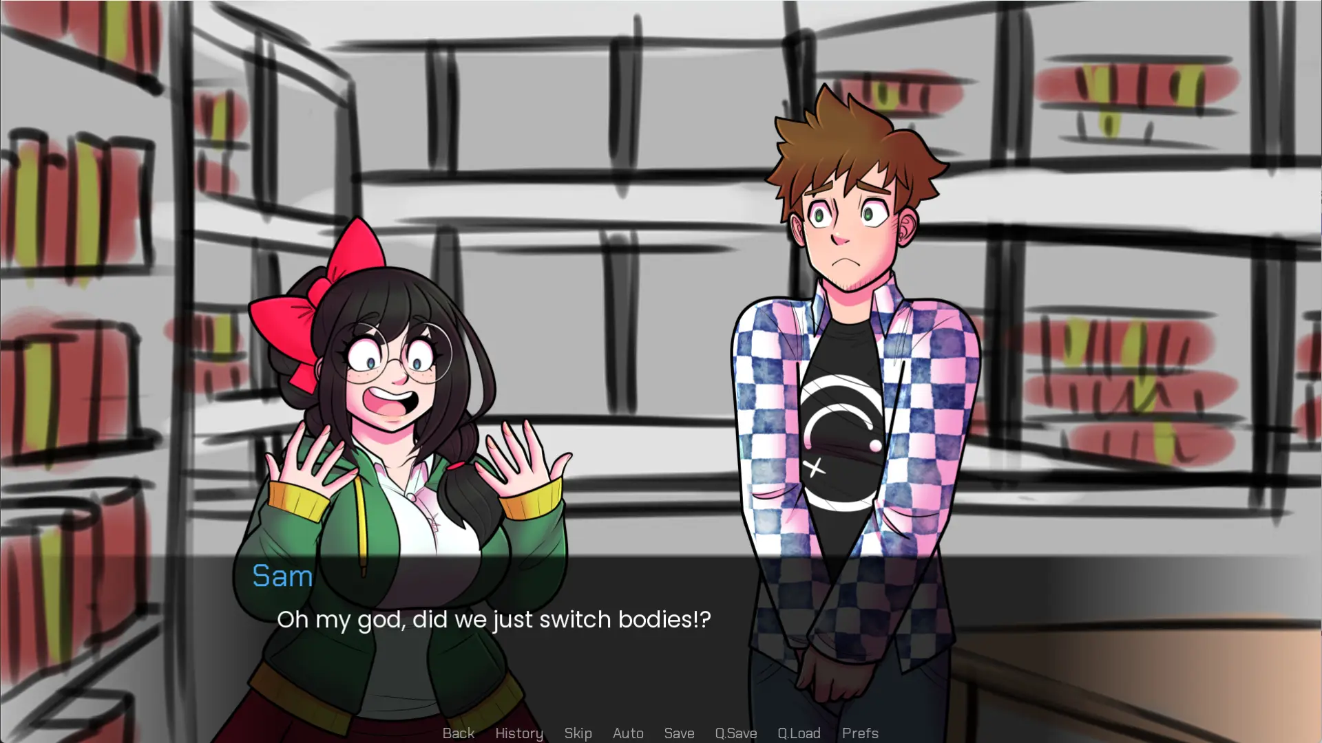 Crossed Signals gameplay screenshot 2 (Ren'Py adult game) by Cinnamon Sw – free download