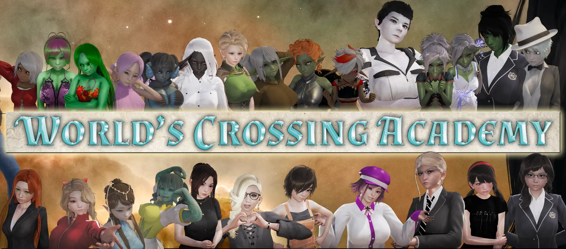 Worlds Crossing Academy cover 1.6.0.5 + DLC – Ren'Py adult game by Team Emberwings free download