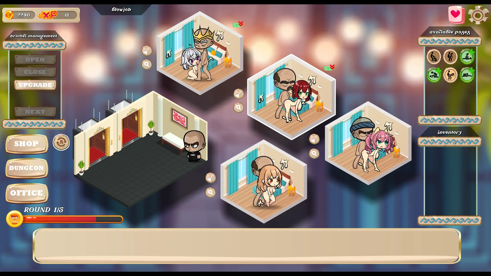 Whorehouse Manager gameplay screenshot 1 (Godot adult game) by Redsky – free download