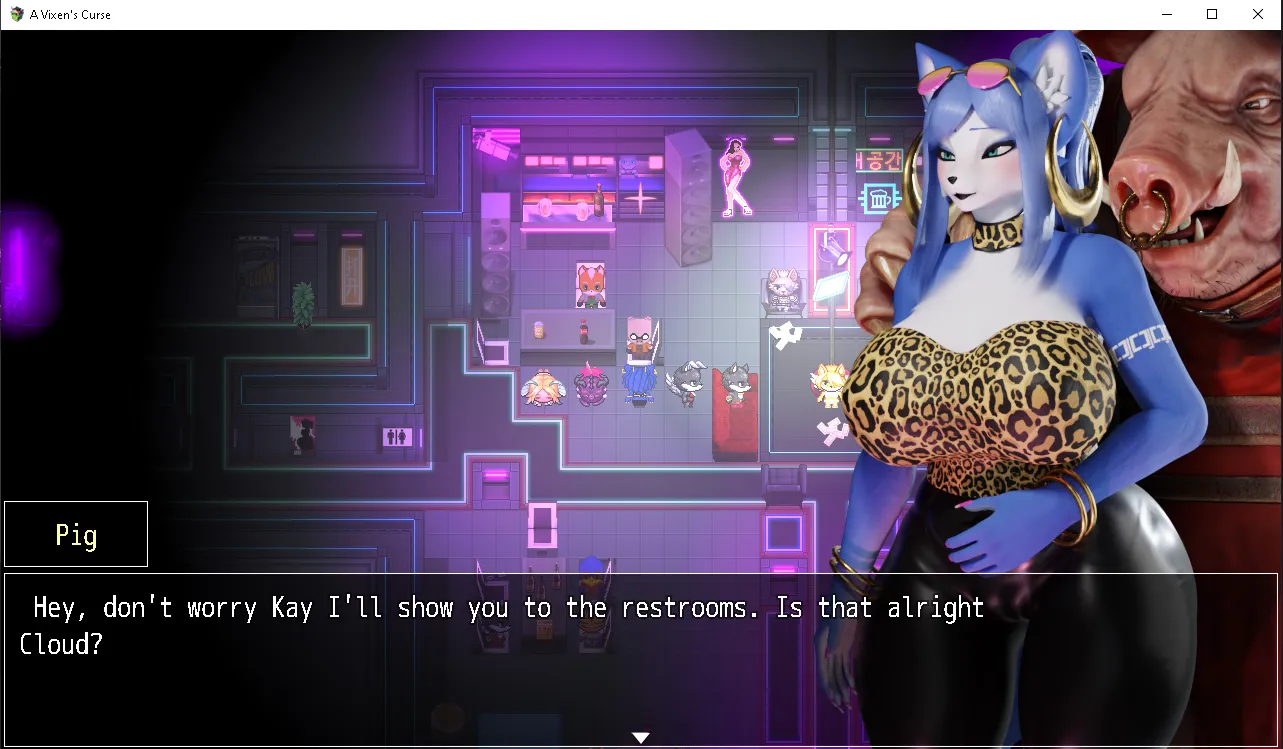 A Vixen’s Curse gameplay screenshot 1 (RPGM adult game) by Reach06 – free download
