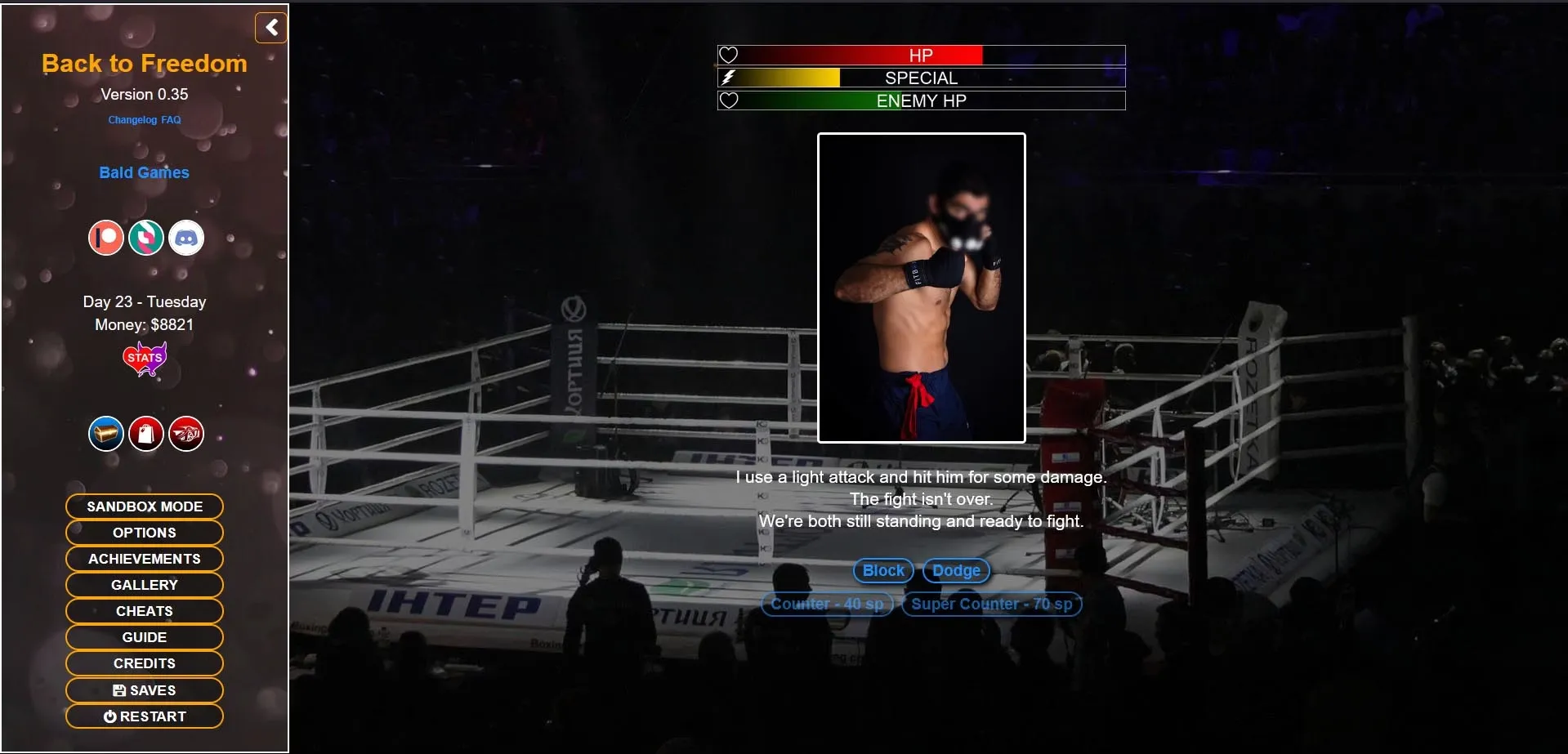 Back to Freedom gameplay screenshot 17 (HTML adult game) by Bald Games – free download