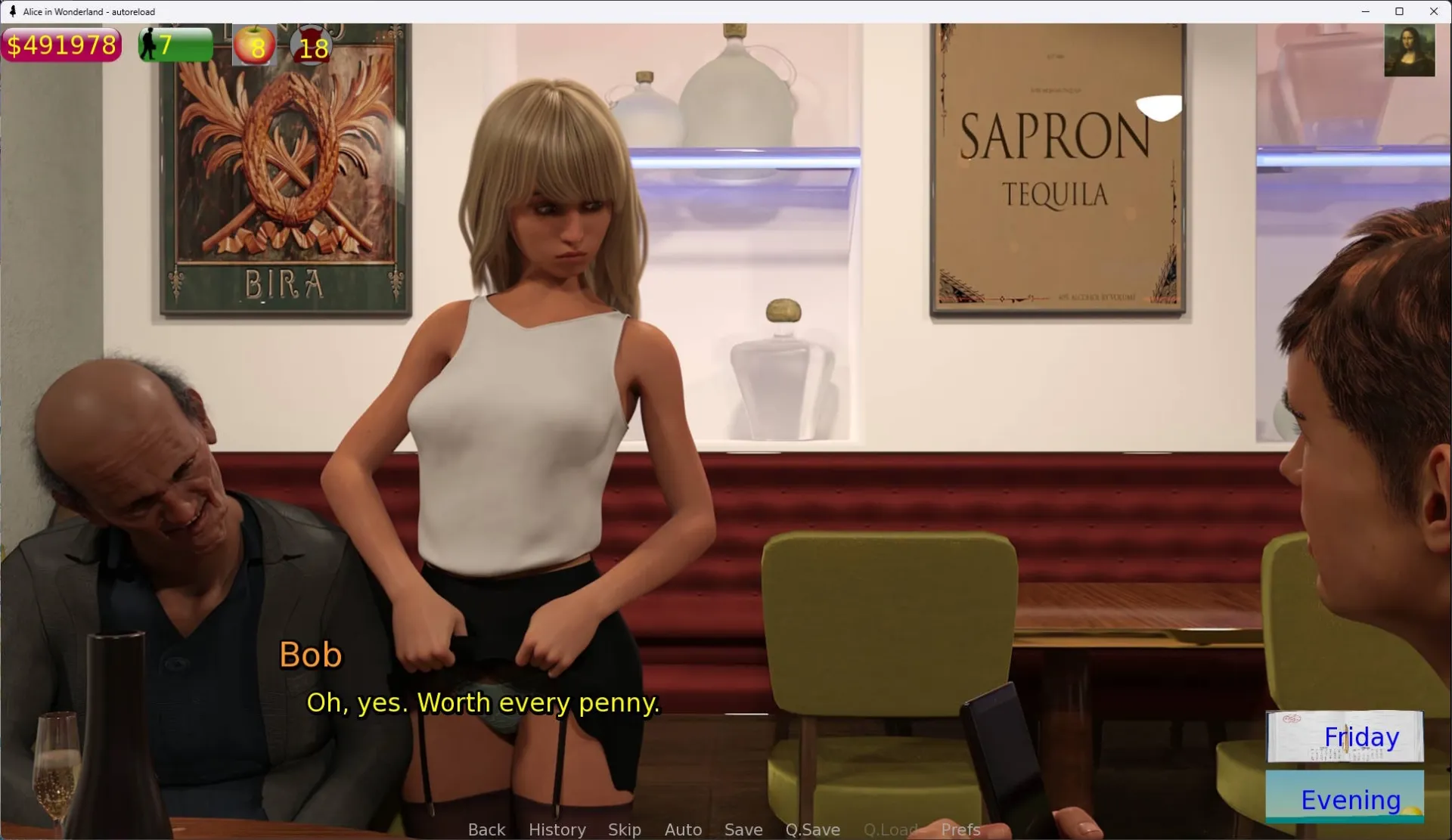 Alice in Wonderland gameplay screenshot 9 (Ren'Py adult game) by Slow Burn Games – free download