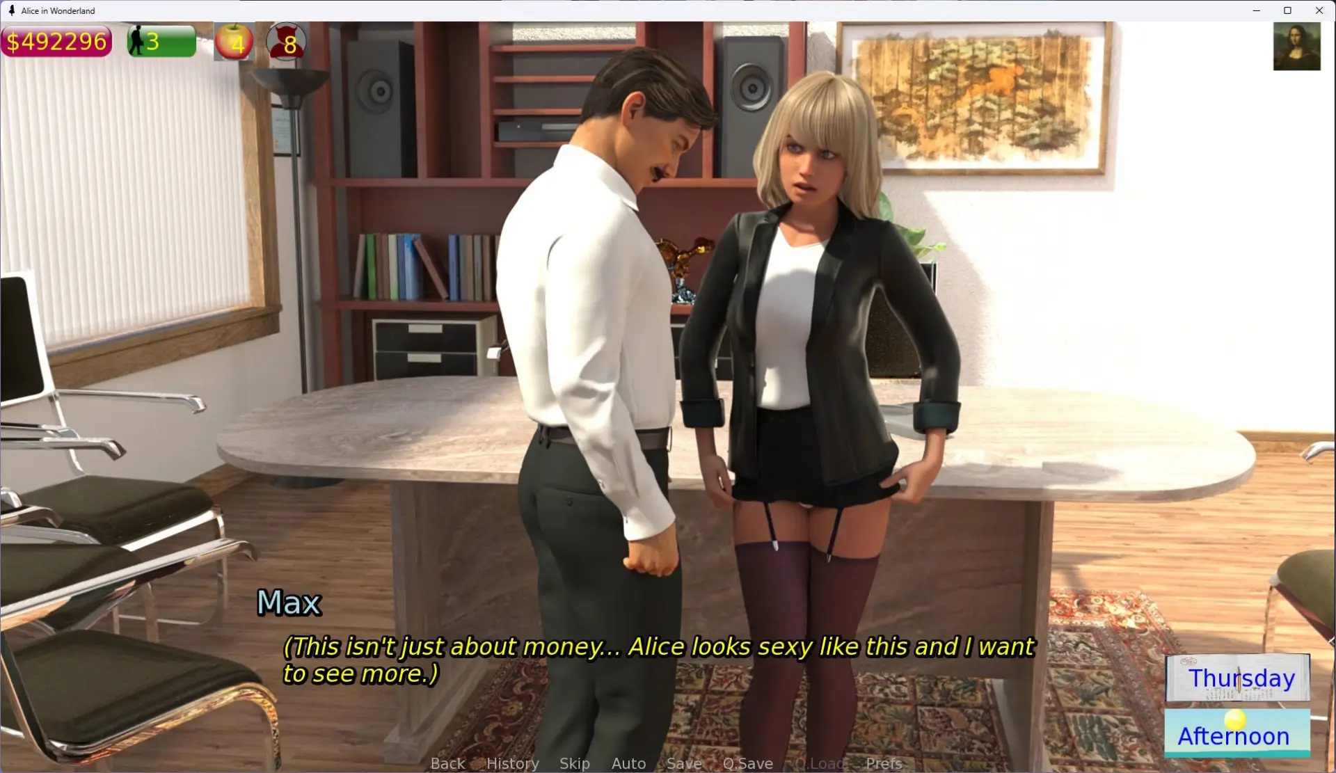 Alice in Wonderland gameplay screenshot 7 (Ren'Py adult game) by Slow Burn Games – free download