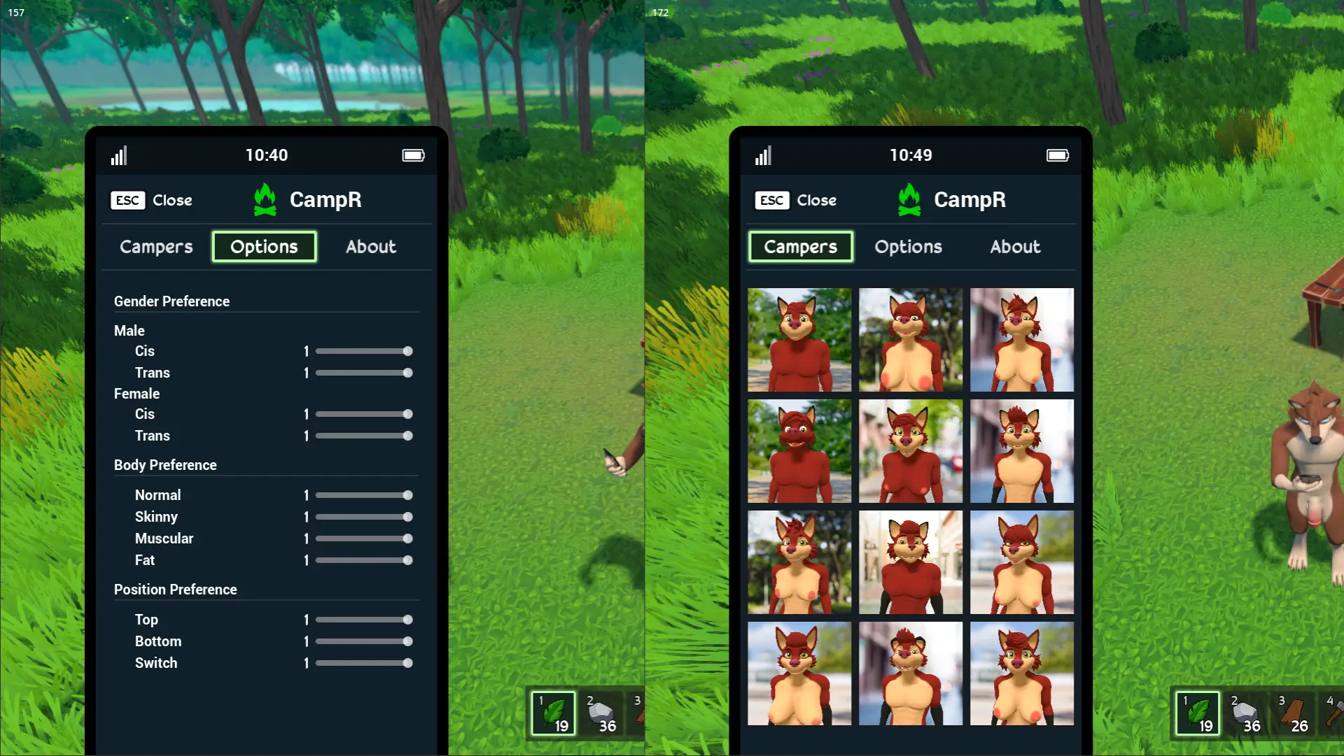FurryCamp gameplay screenshot 2 (Godot adult game) by WagnerMutt – free download