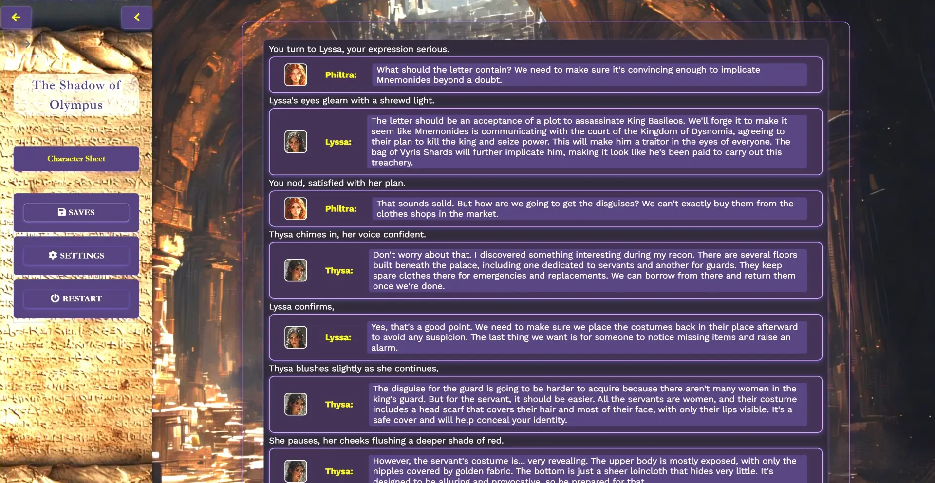 The Shadow of Olympus gameplay screenshot 6 (HTML adult game) by gds21 – free download