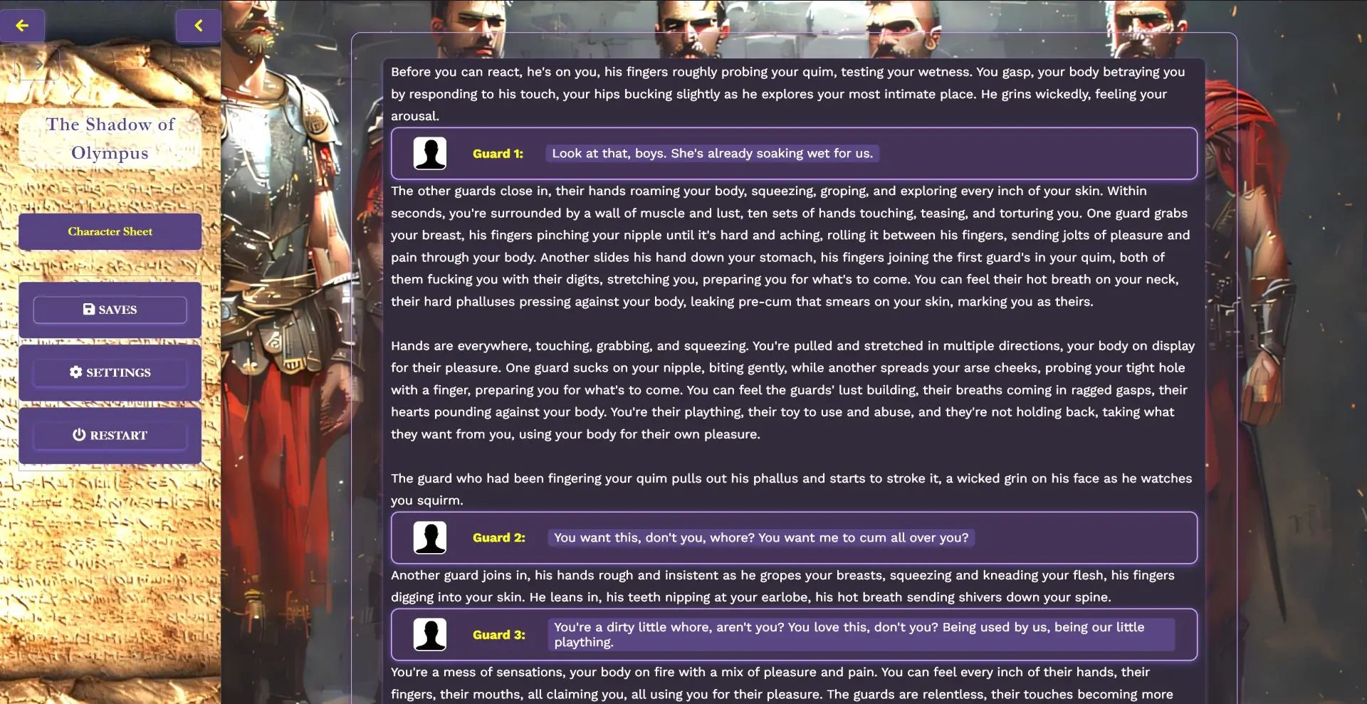 The Shadow of Olympus gameplay screenshot 4 (HTML adult game) by gds21 – free download