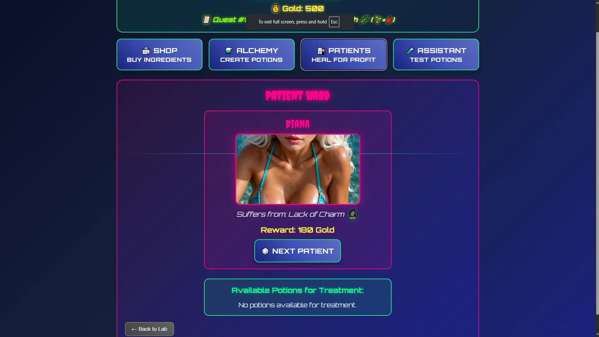 Doctor Bimbo’s Lab gameplay screenshot 5 (HTML adult game) by Doctor Bimbo – free download