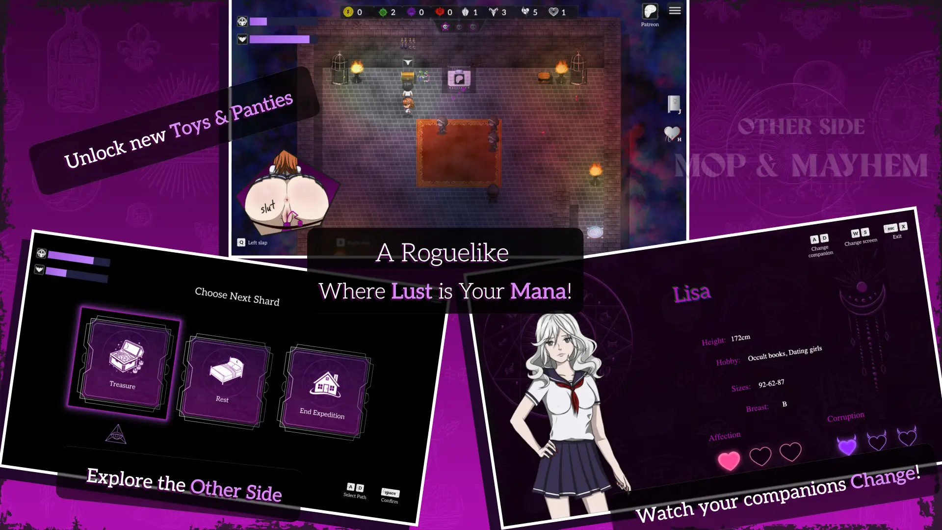 Other Side: Mop & Mayhem gameplay screenshot 2 (RPGM adult game) by lustoriagames – free download