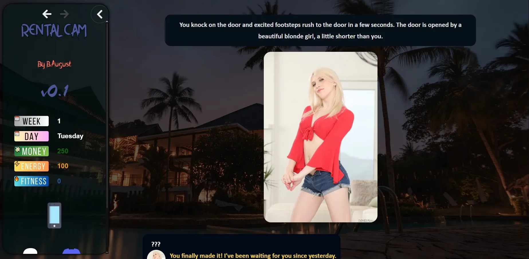 Rental Cam gameplay screenshot 7 (HTML adult game) by B.August – free download