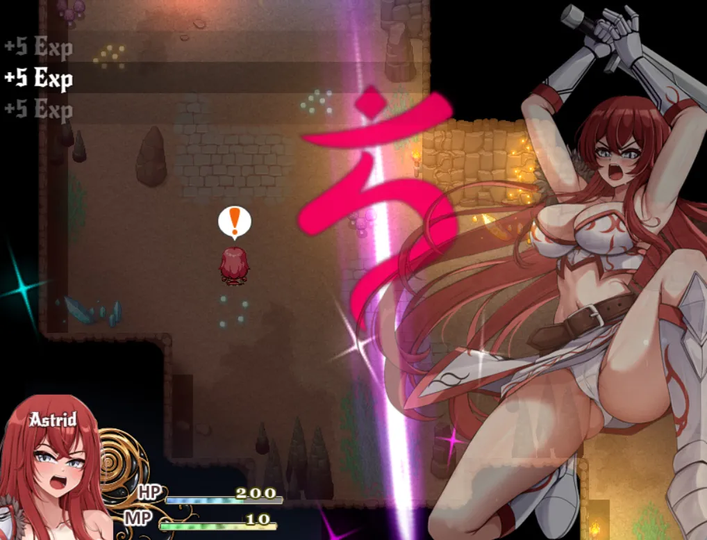 Astrid: Blade of Vallundra gameplay screenshot 2 (RPGM adult game) by OrenjiSlyce – free download