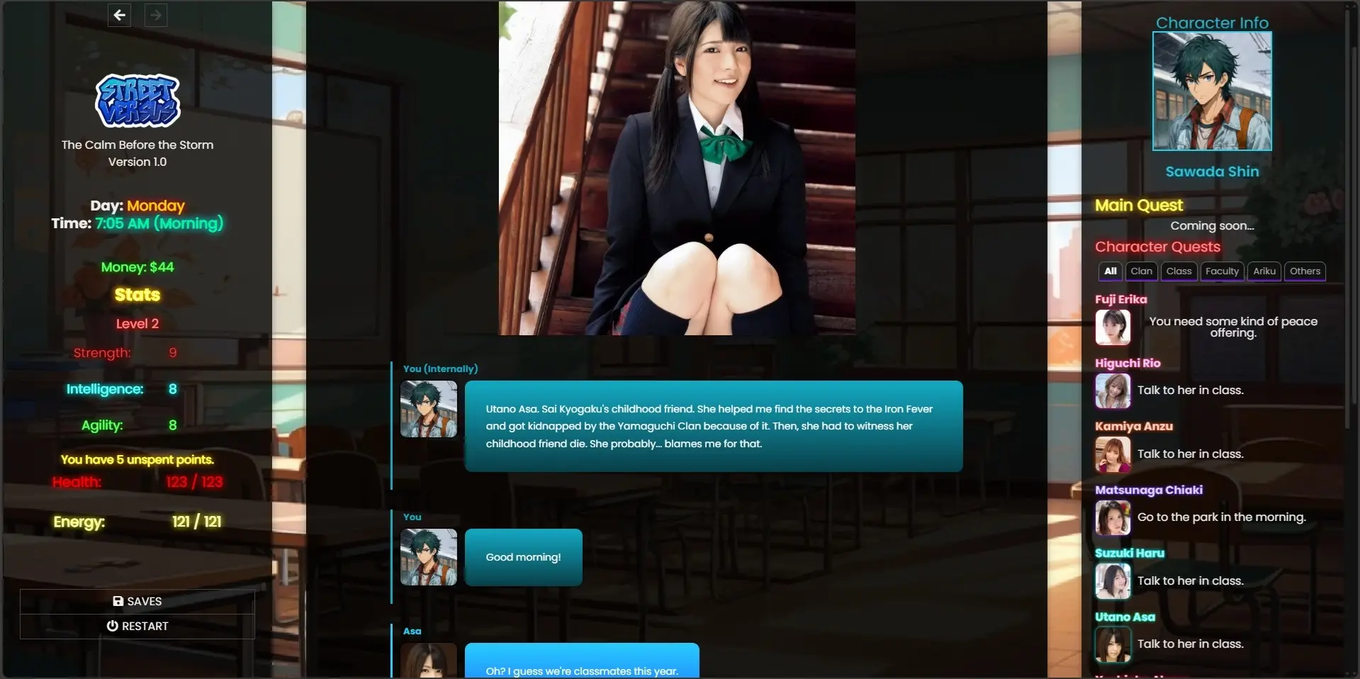 Street Versus gameplay screenshot 2 (HTML adult game) by Safriscoffi – free download