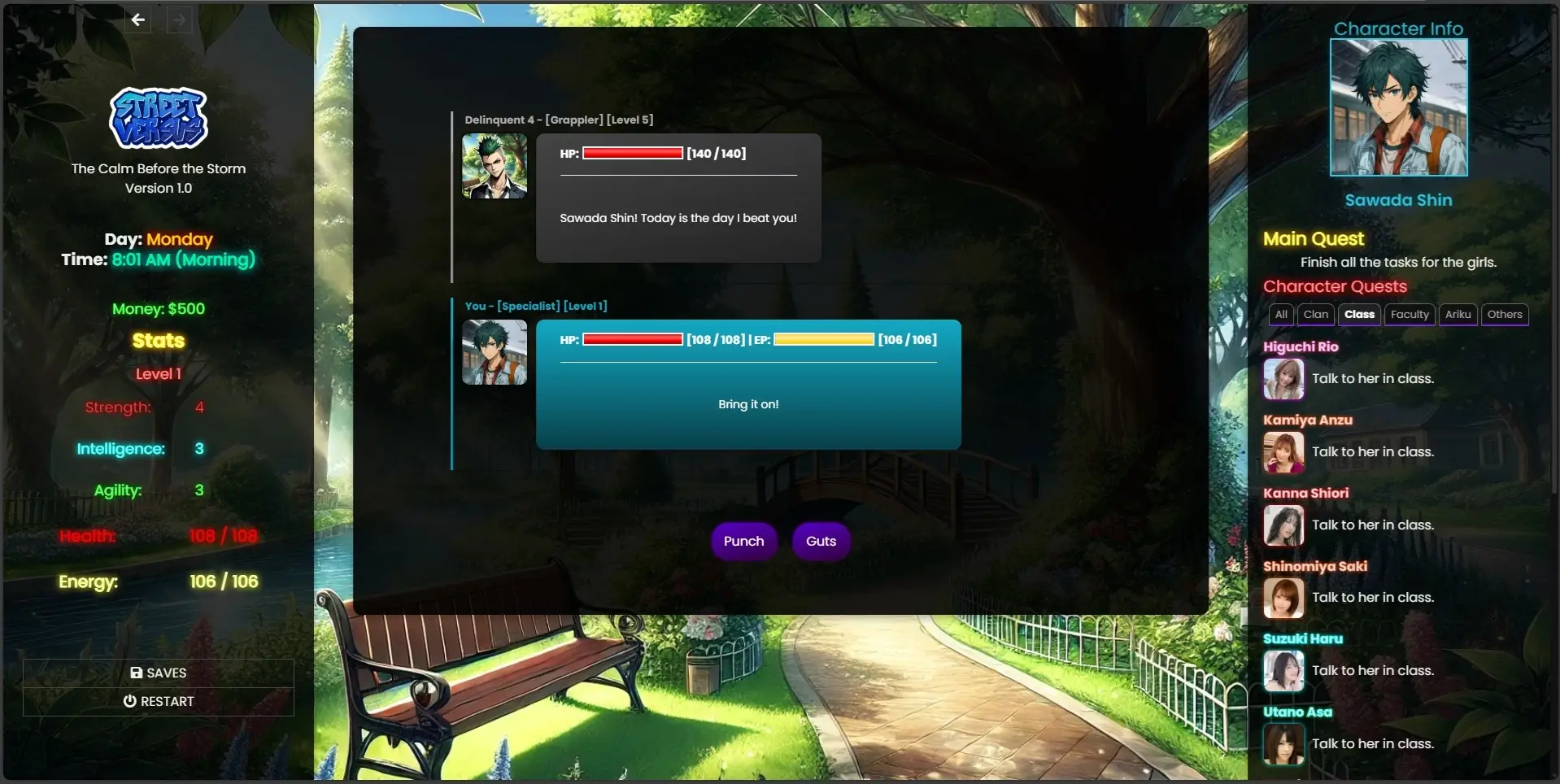 Street Versus gameplay screenshot 5 (HTML adult game) by Safriscoffi – free download