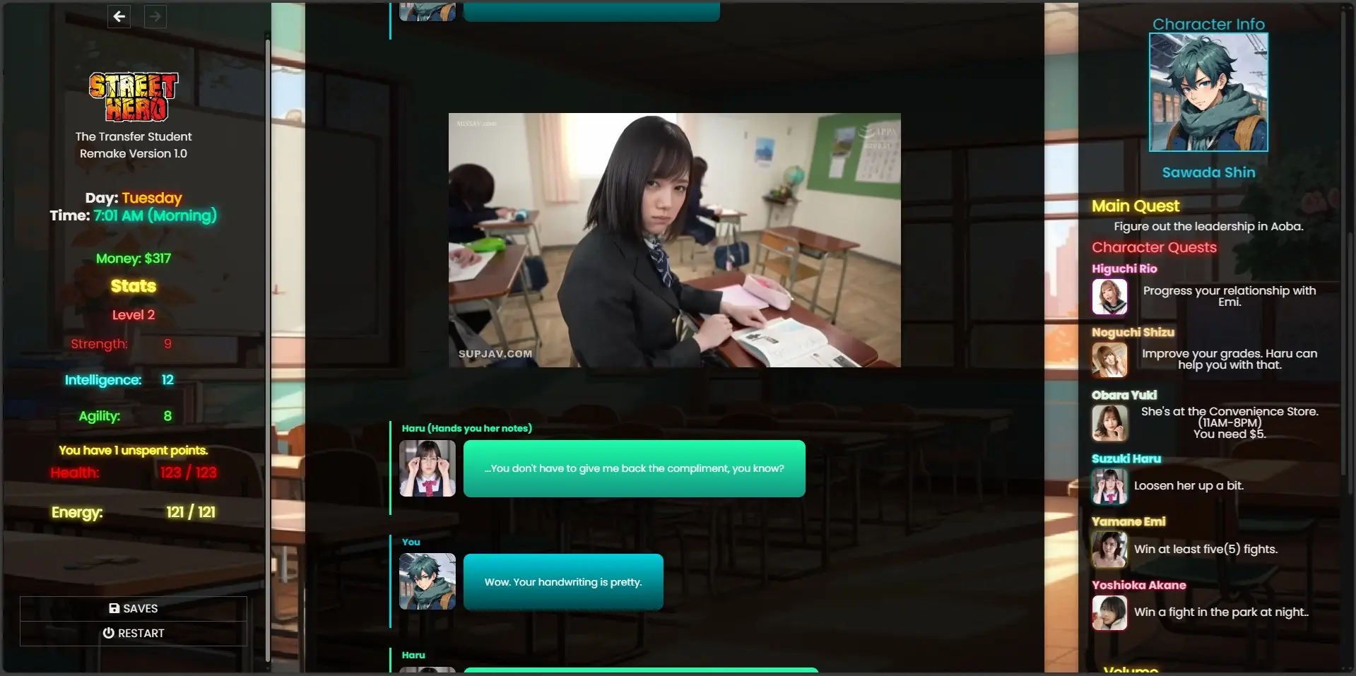 Street Hero gameplay screenshot 5 (HTML adult game) by Safriscoffi – free download