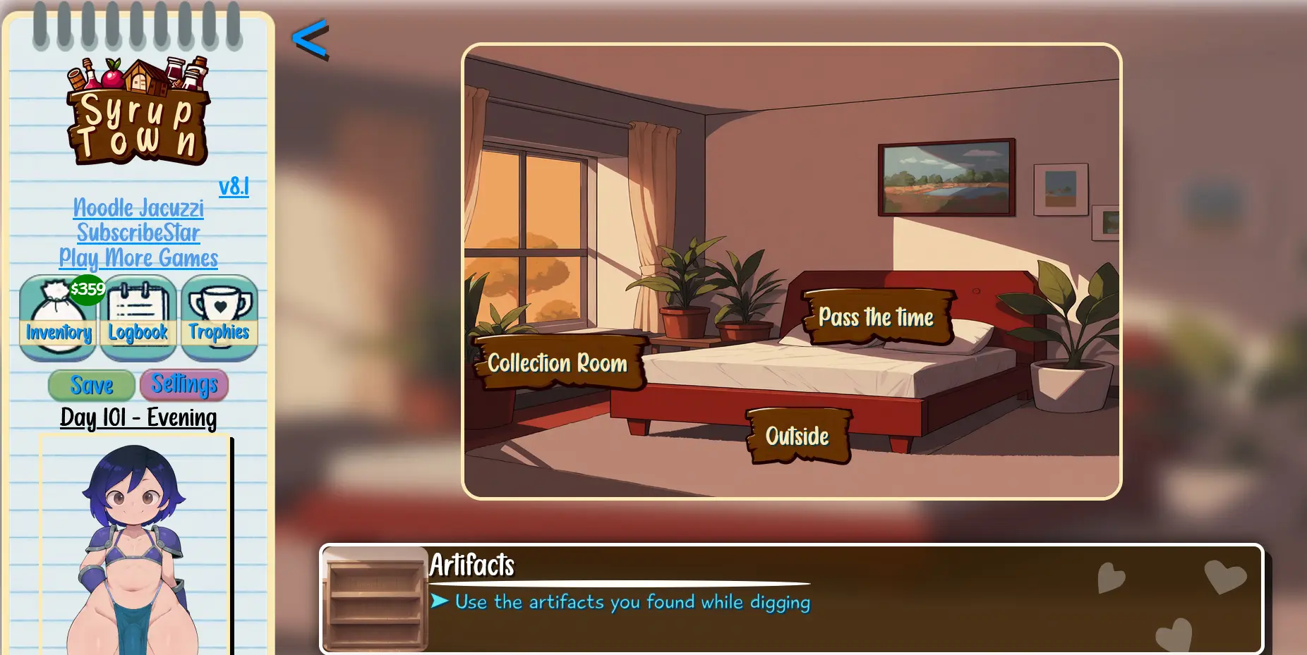 Syrup Town gameplay screenshot 1 (HTML adult game) by NoodleJacuzzi – free download