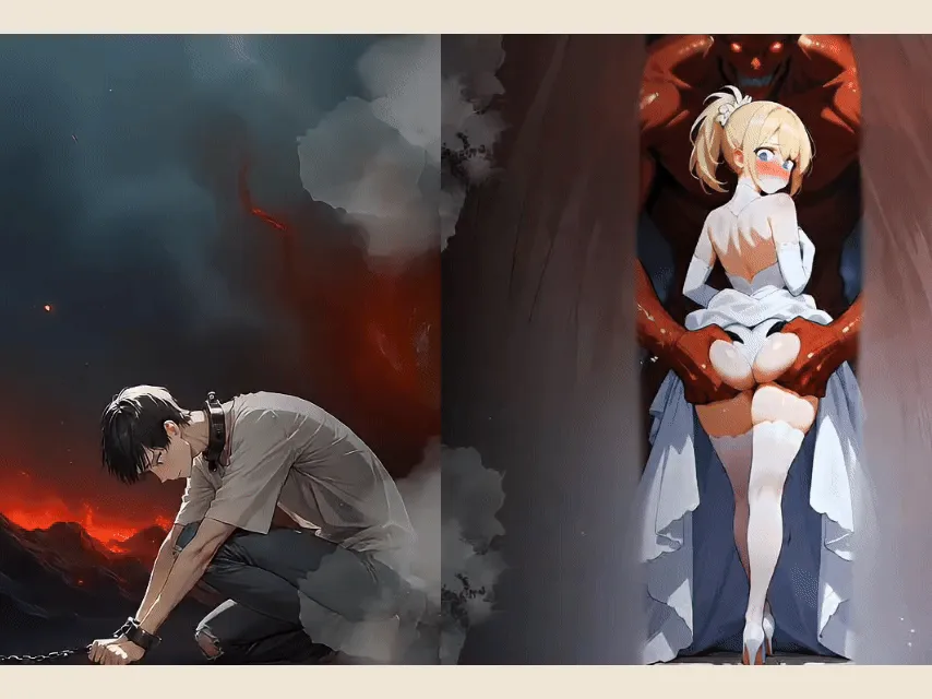 Heavenly Vows, Hellish Temptations cover 0.8.0 – Ren'Py adult game by PureAngstVNstudio free download